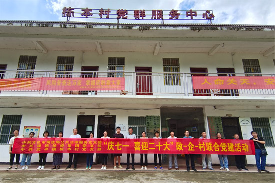 在靖西市武平鎮(zhèn)棟本村開展鎮(zhèn)-企-村聯(lián)合黨建活動  蔣健騰攝