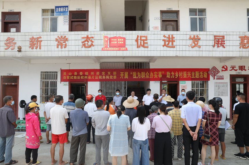 自貿(mào)試驗(yàn)區(qū)欽州港片區(qū)稅務(wù)局黨委聯(lián)合靈山縣委組織部黨支部開(kāi)展“我為群眾辦實(shí)事”助力鄉(xiāng)村振興主題活動(dòng)