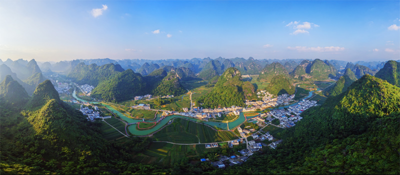 馬山喬老河景區(qū)小都百全貌。