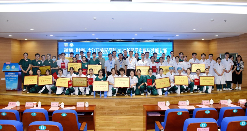 參賽隊(duì)伍合影。右江民族醫(yī)學(xué)院供圖