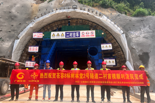 樹林堂2號(hào)隧道首模二襯順利澆筑完成。