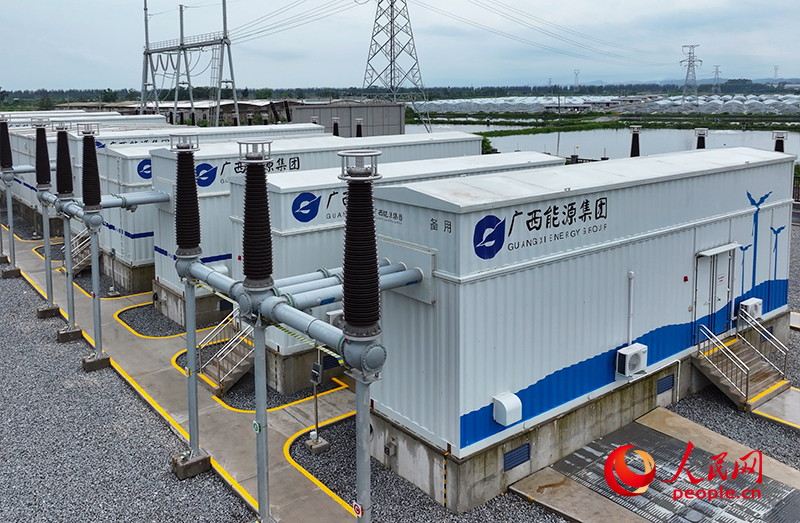 防城港海上風電示范項目陸上開關站。人民網 雷琦竣攝