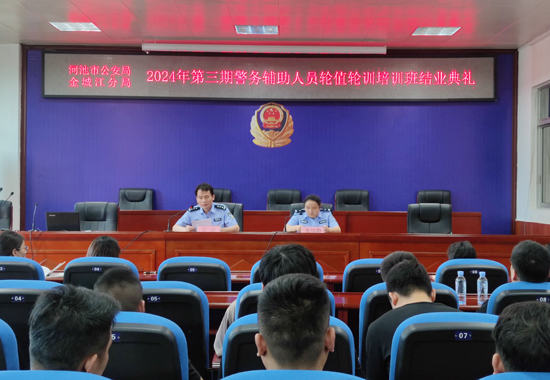 分局舉行2024年第三期輔警輪值輪訓(xùn)結(jié)業(yè)典禮。吳夢(mèng)桃攝