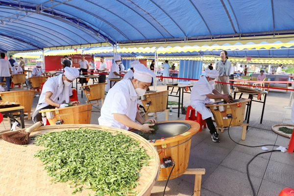茶葉加工工比賽現(xiàn)場。