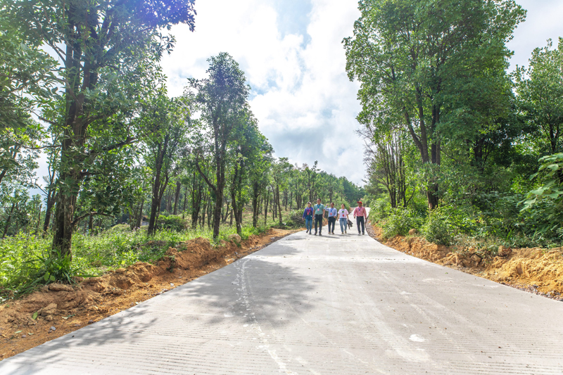 人大代表監(jiān)督民生實事項目高山香八角產(chǎn)業(yè)配套道路建設推進情況。