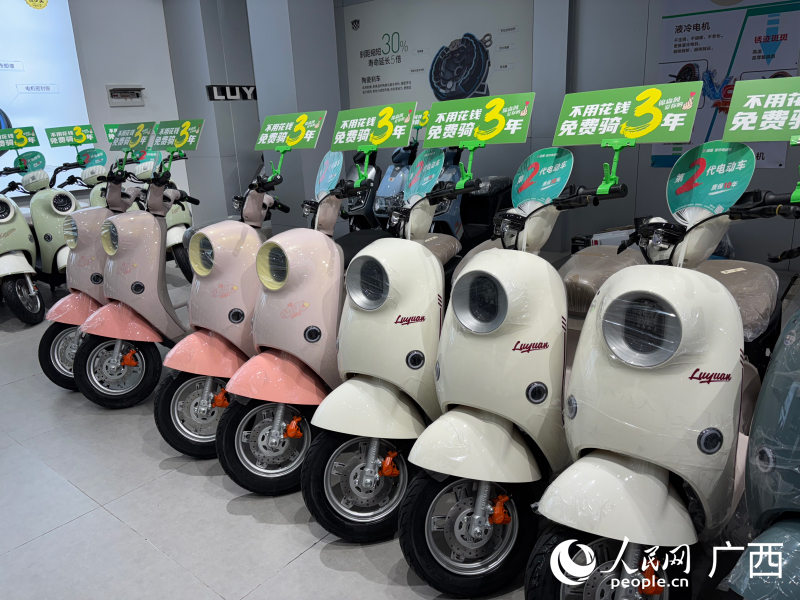 電動(dòng)車銷售企業(yè)推出優(yōu)惠活動(dòng)。人民網(wǎng) 何寧攝