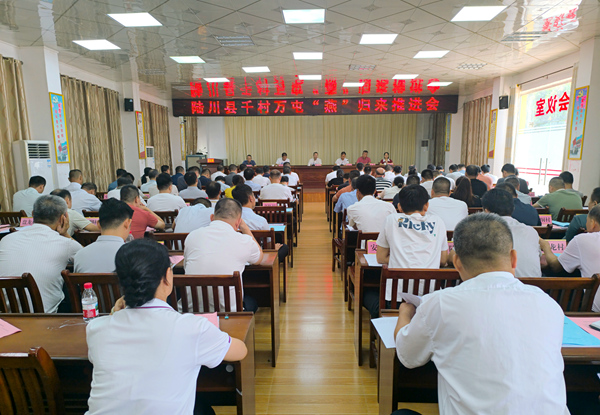 陸川縣千村萬屯“燕”歸來推進會現(xiàn)場