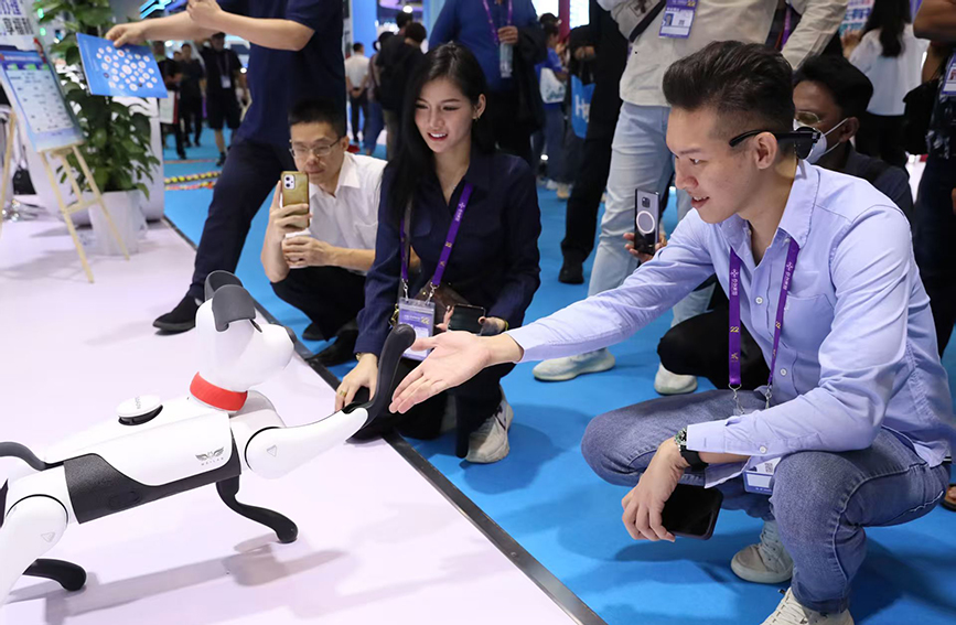 與會人員在柳州銀行展區(qū)參與互動。柳州銀行供圖