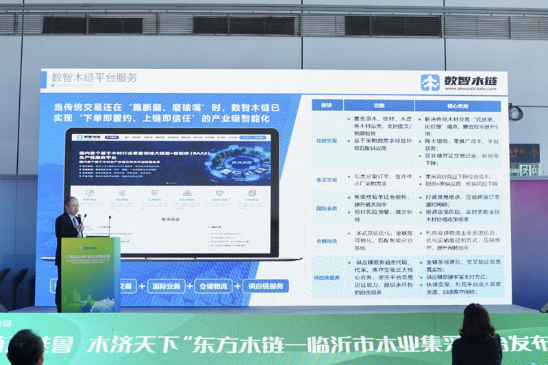 東方木鏈（山東）科技產(chǎn)業(yè)開發(fā)有限公司產(chǎn)品發(fā)布官肖罡介紹平臺(tái)。主辦方供圖