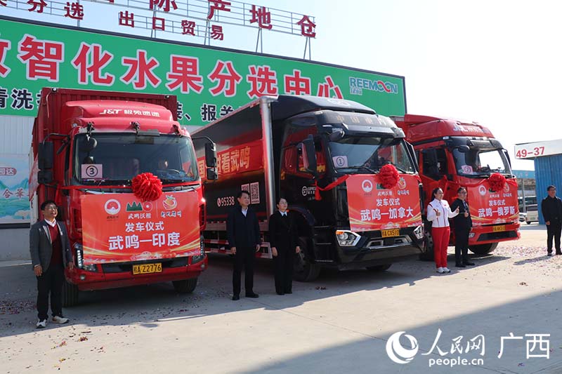 沃柑發(fā)車儀式。人民網(wǎng) 劉璐瑤攝